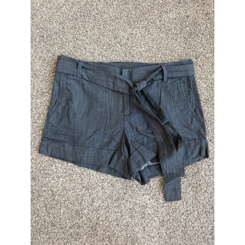 Banana Republic Womens Charcoal Gray Tie Waist Cuffed Shorts Size 4